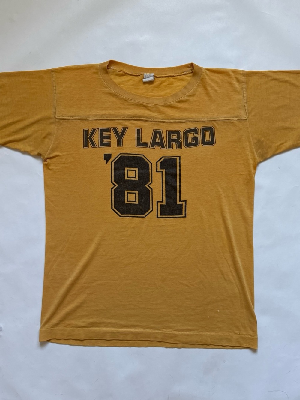 Vintage souvenir ringer tee tshirt key largo Florida keys cotton jersey 1981